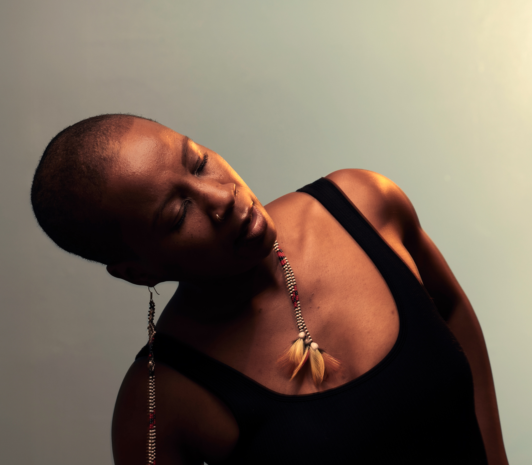 Dancing portrait in sun light warmth